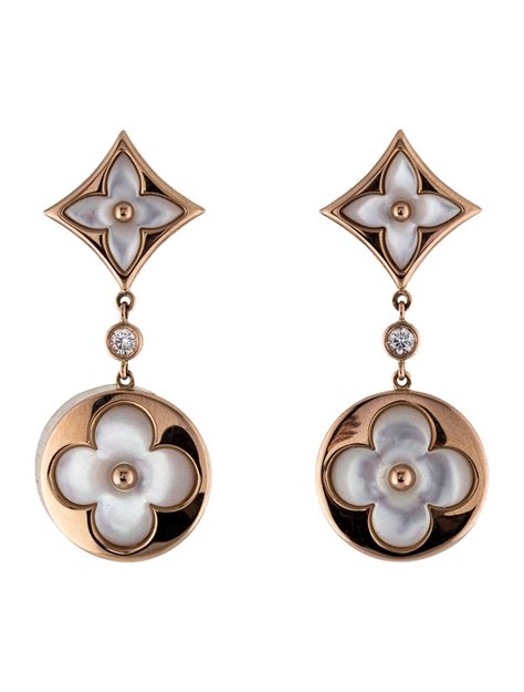 louis vuitton mother of pearl earrings|lv volt blossom earrings.